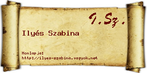 Ilyés Szabina névjegykártya